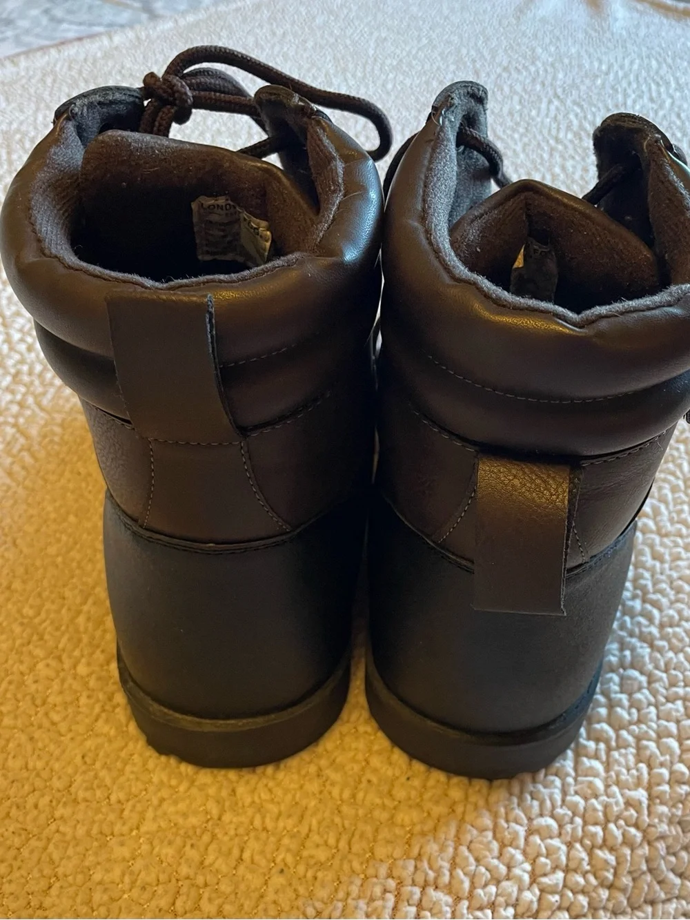 Men's Brown Leather Lace-Up Boots. Size 11
